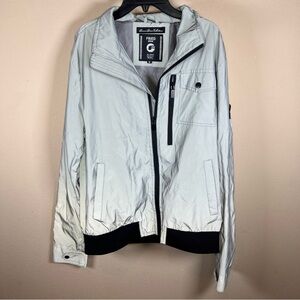 Fried Denim Silver Reflective Utility Wind Breaker Jacket Men’s Size Medium